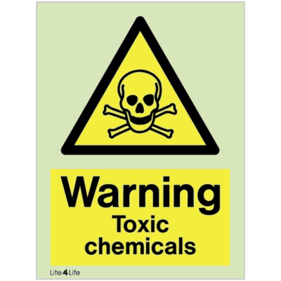 Warning signs - Warning toxic chemicals with text