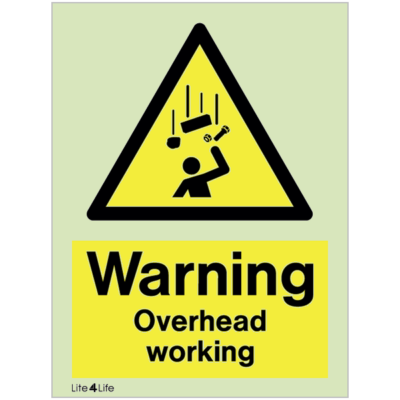 Warning signs - Warning overhead working with text