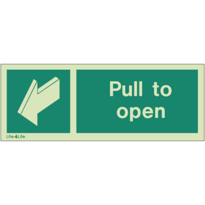 Emergency Door Operation Sign - Pull to open (Landscape)