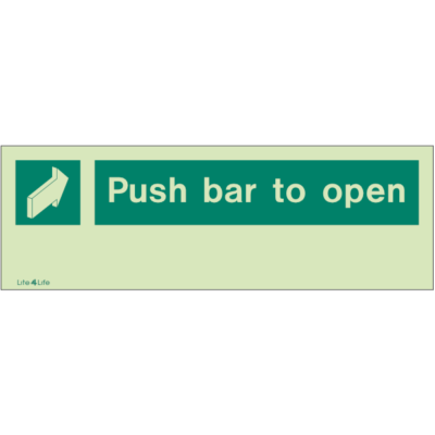 Emergency Door Operation Sign - Push bar to open