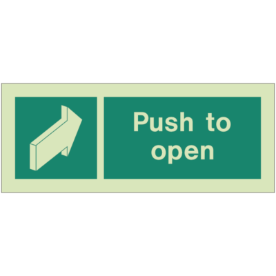 Emergency Door Operation Sign - Push to open (Landscape)