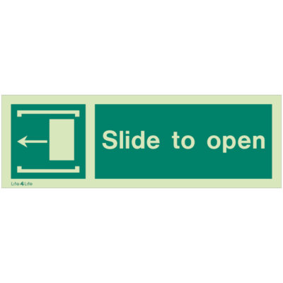 Emergency Door Operation Sign - Slide to open (Left)