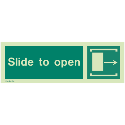 Emergency Door Operation Sign - Slide to open (Right)