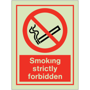 General Prohibitions - Smoking Strictly forbidden Sign