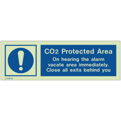 Warning signs - CO2 Protection area with instructions