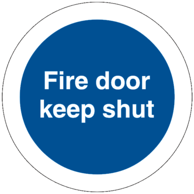 Fire Safety Instruction Notice - Fire door keep shut (Circular Disc)