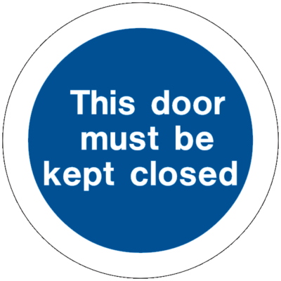 Fire Safety Instruction Notice - This door must be kept closed (Circular Disc)