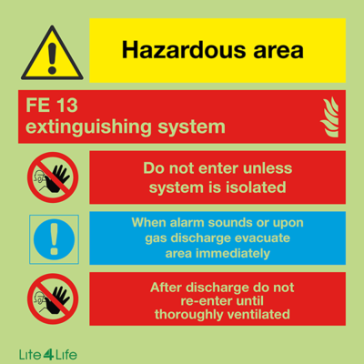 Fire Fighting Equipment - FE 13 extinguishing system with warnings