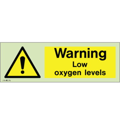 Warning signs - Warning low oxygen levels with text (Landscape)