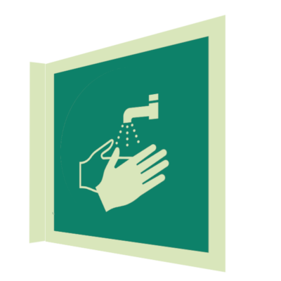 General Public Information signs - Hand washing facility symbol (Wall mounted double sided)