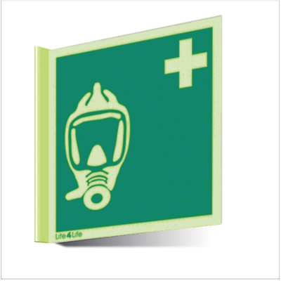 First Aid & Emergency Equipment - Breathing apparatus symbol (Wall Mounted Double Sided)