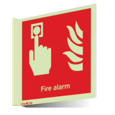 Fire Emergency Equipment & Assistance - Fire alarm symbol (Wall mounted double sided)