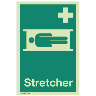 First Aid & Emergency Equipment- Emergency Stretcher symbol (with text)