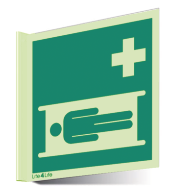 First Aid & Emergency Equipment - Emergency stretcher symbol (Wall mounted double sided)