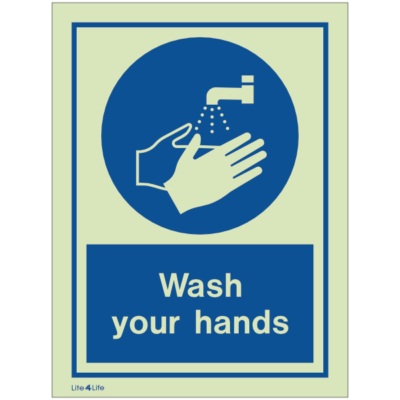 General Public Information signs - Wash your hands with text