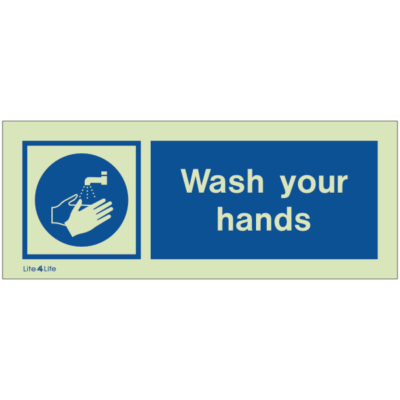 General Public Information signs - Wash your hands symbol with text (Landscape)