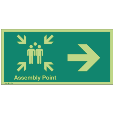 Assembly Point - Landscape  - With Text - Arrow Right