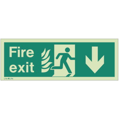 NHS Estates  - Fire Exit Arrow Down