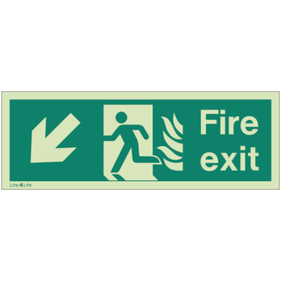 NHS Estates  - Fire Exit Arrow Down Left