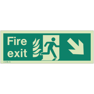 NHS Estates  - Fire Exit Arrow Down Right