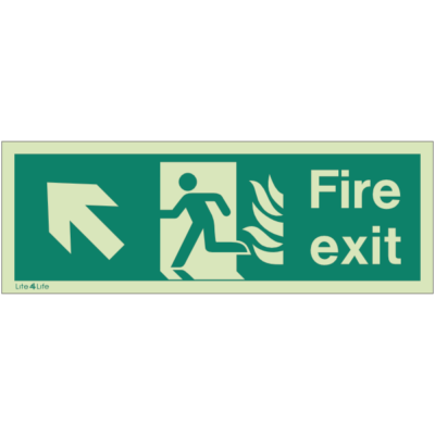 NHS Estates  - Fire Exit Arrow Up Left