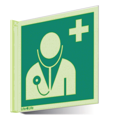 First Aid & Emergency Equipment - Doctor symbol (Wall mounted double sided)