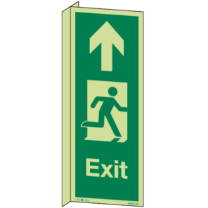 Exit Signs Vertical - Exit Vertical Arrow Up Wall Mounted Double Sided